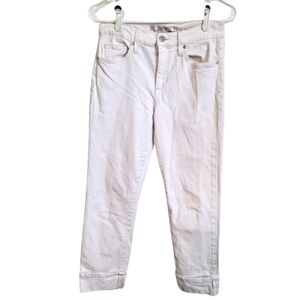 Joe's Jeans Mid-Rise Ankle White Jeans. Crop Leg, Stretch Denim. Size 27.
